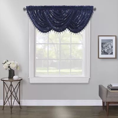 Max Blackout Mystique Embroidery Rod Pocket Waterfall Valance