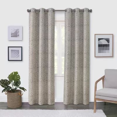 Regal Home Surfaces Ikat Damask Grommet Top Light-Filtering Single Curtain Panel
