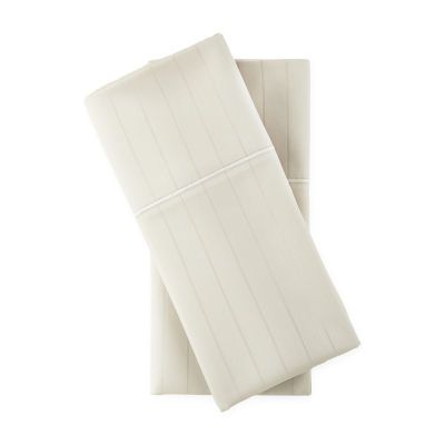 Liz Claiborne 600tc Cotton Sateen Dobby Stripe Wrinkle Free Pillowcases