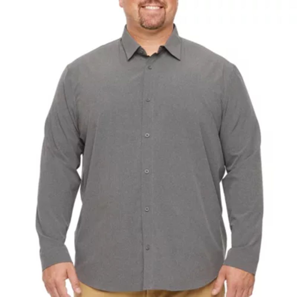 Stylus Mens Long Sleeve Regular Fit Big and Tall Button-Down Shirt