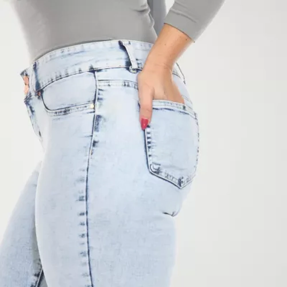 White Mark - Plus Stretch Fabric Womens Mid Rise Skinny Fit Jean