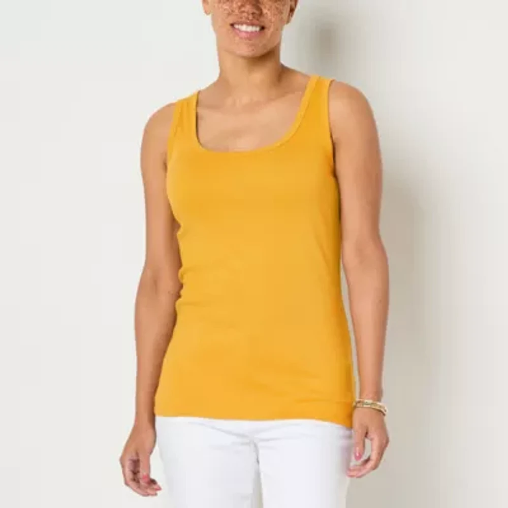 St. John's Bay Womens Scoop Neck Sleeveless Tank Top