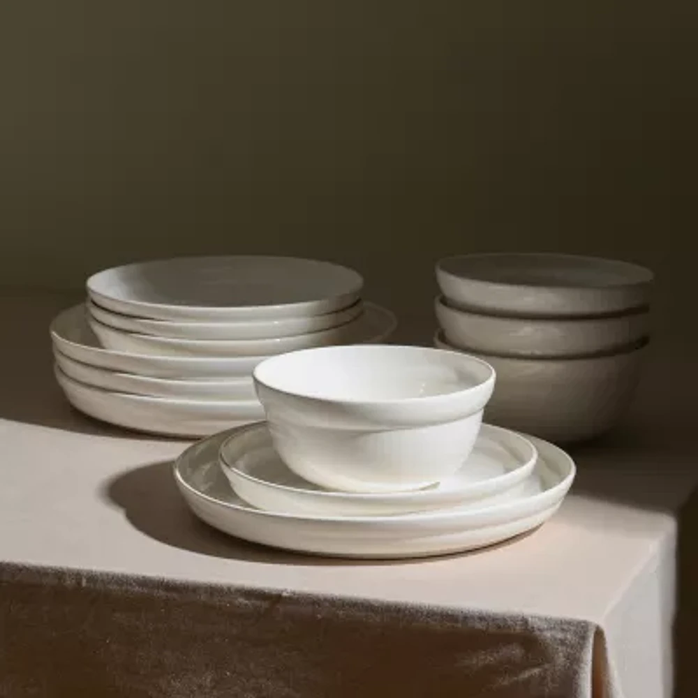 Stone + Lain Virtuo 12-pc. Porcelain Dinnerware Set