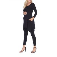 White Mark Maternity Kayla Womens Scoop Neck 3/4 Sleeve Tunic Top