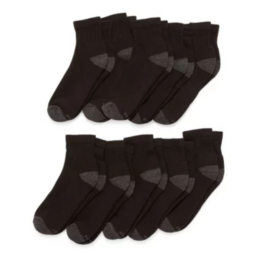 Xersion Little & Big Kid Boys Multi-Pack 10 Pair Quarter Ankle Socks