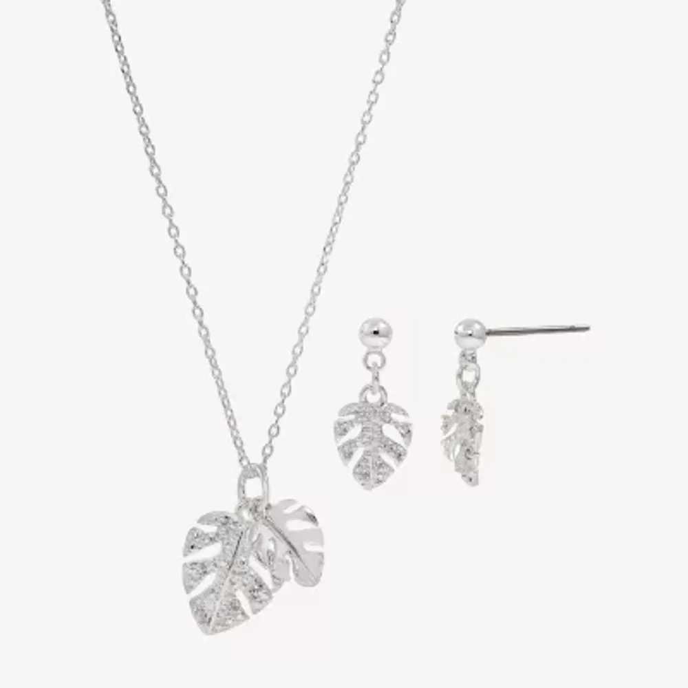 Sparkle Allure Womens Cubic Zirconia Pure Silver Over Brass 2-pc. Jewelry Set