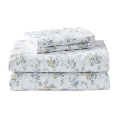 Laura Ashley 100% Cotton Brushed Flannel Sheet Set