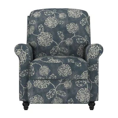 ProLounger Keaton Transitional Roll-Arm Push Back Recliner Floral Fabric