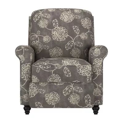 ProLounger Keaton Transitional Roll-Arm Push Back Recliner Floral Fabric