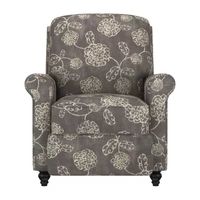 ProLounger Keaton Transitional Roll-Arm Push Back Recliner Floral Fabric
