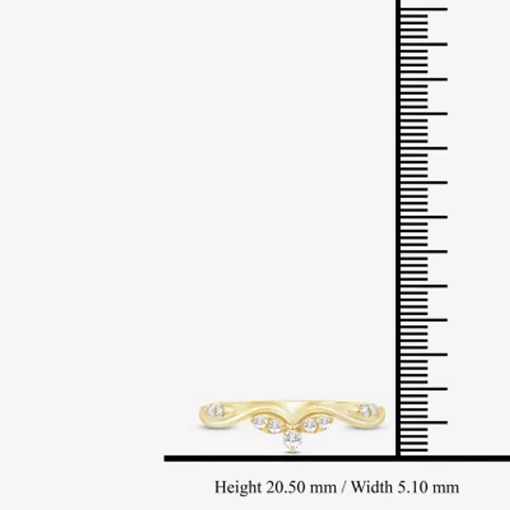 (I / Si2) Womens 1/6 CT. T.W. Lab Grown White Diamond 10K Gold Wedding Band