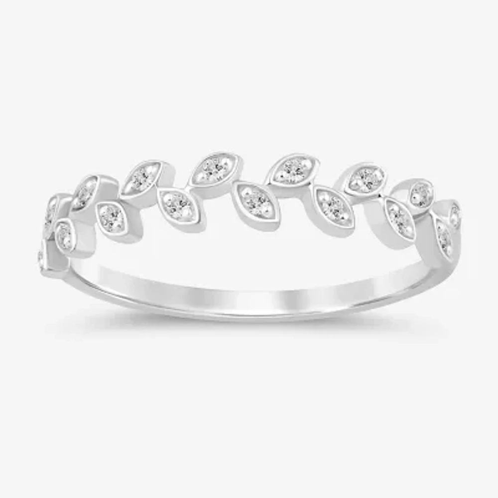 (I / Si2) Womens Diamond Accent Lab Grown White 10K Gold Band
