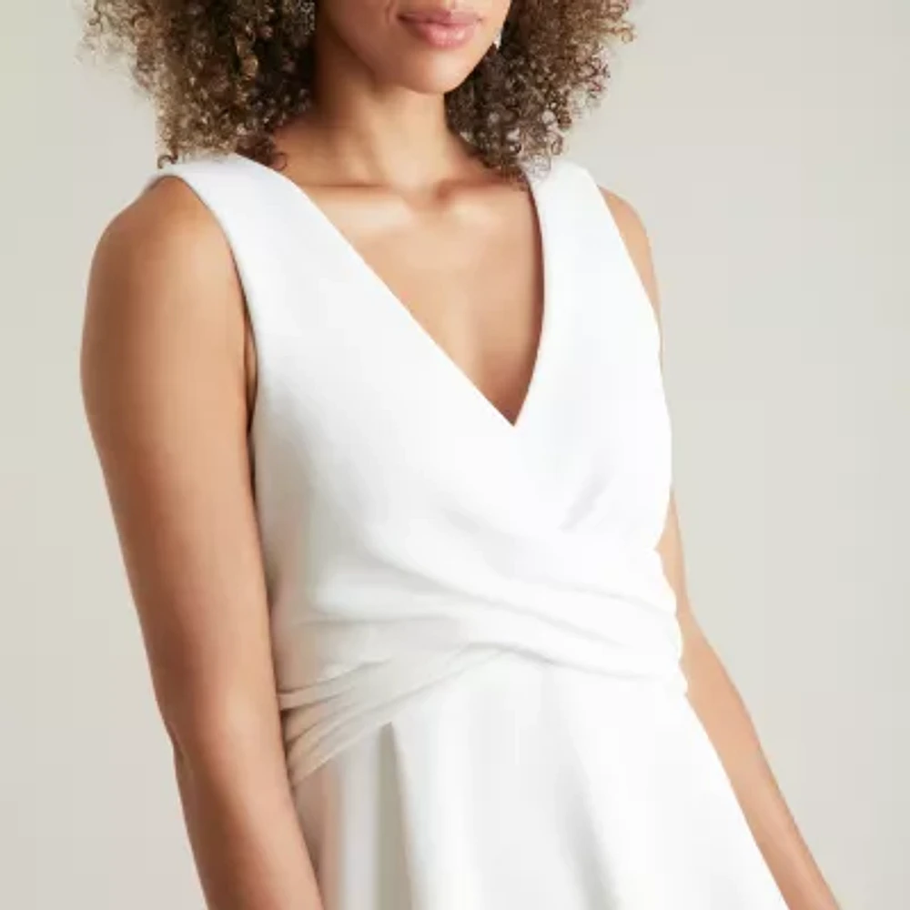 Clover And Sloane Womens Sleeveless Fit + Flare Dress