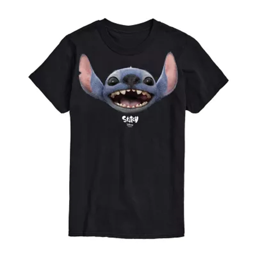 Unisex Adult Crew Neck Short Sleeve Classic Fit Lilo & Stitch Big and Tall Graphic T-Shirt