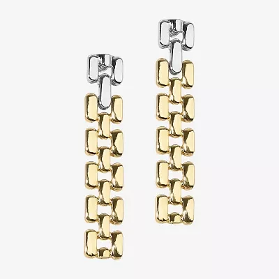 Bold Elements Two Tone Womens Drop Earrings