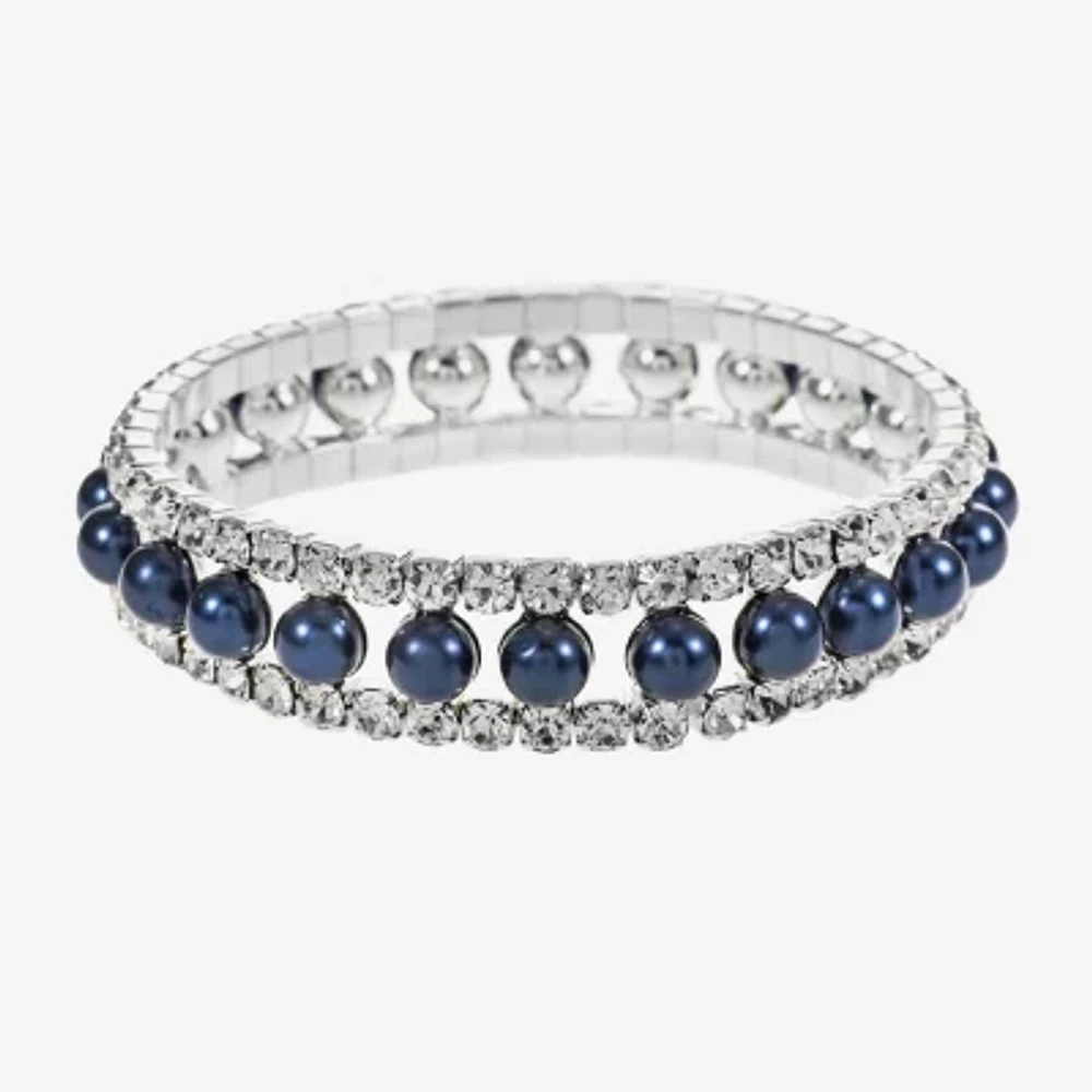 Monet Jewelry Timeless Womens Simulated Pearl Round Stretch Bracelet