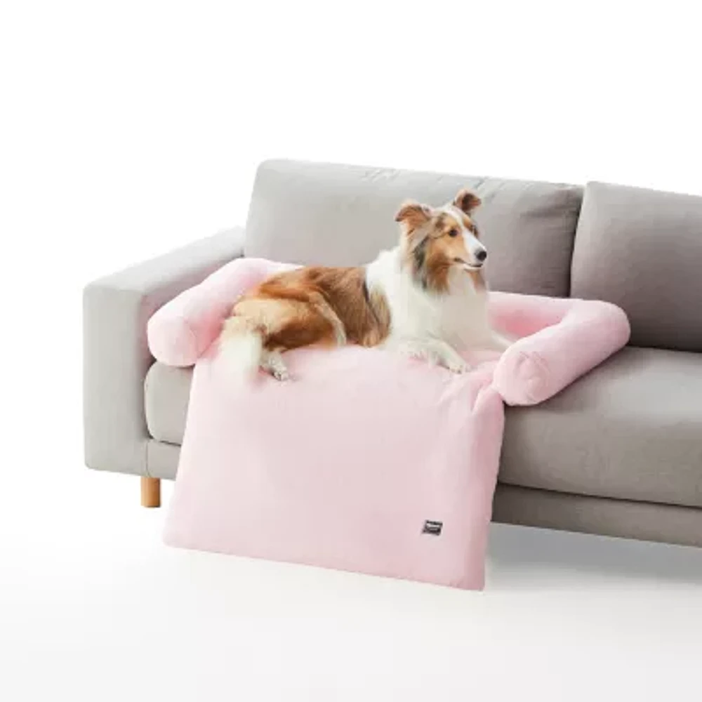 Allisandro Large Faux Fur Anti-Slip Pink Pet Bed