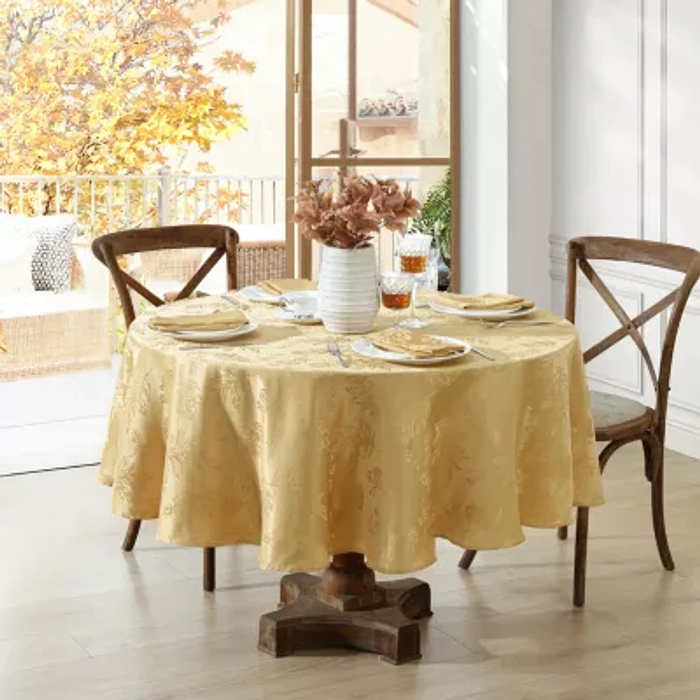 Elrene Home Fashions Elegant Woven Leaves Tablecloth