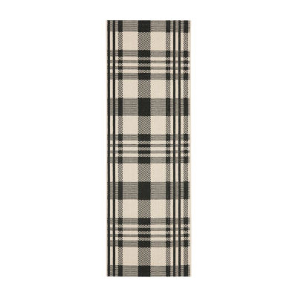 Safavieh Courtyard Collection Cori Plaid Indoor/Outdoor Runner Rug