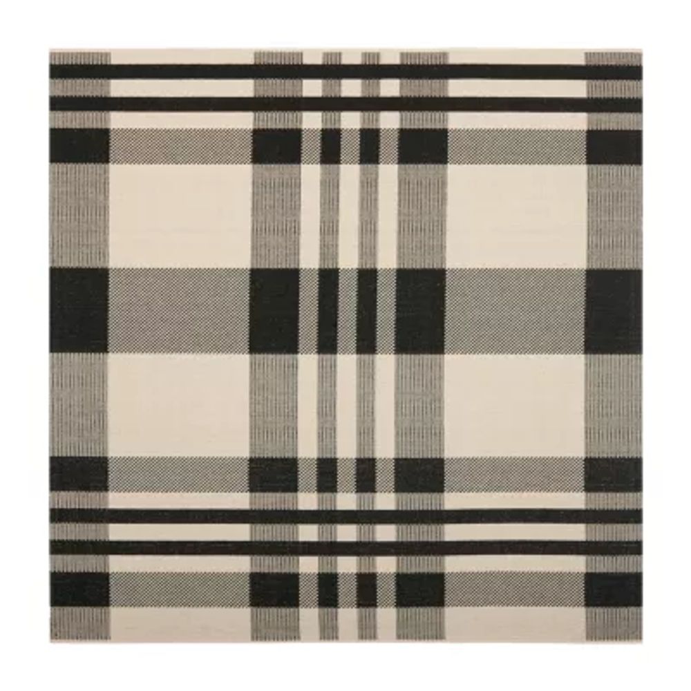 Safavieh Courtyard Collection Cori Plaid Indoor/Outdoor Square Area Rug