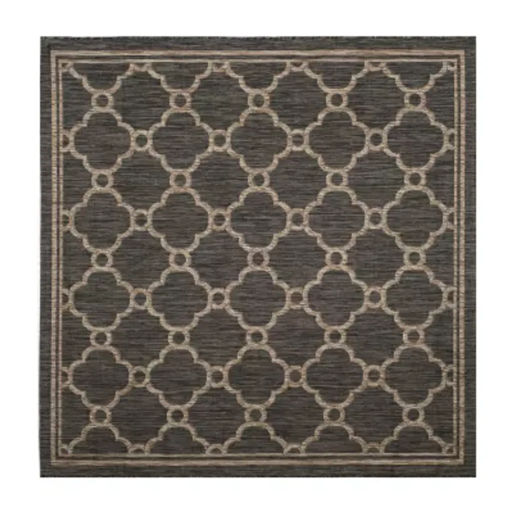 Safavieh Courtyard Collection Ian Geometric Indoor/Outdoor Square Area Rug