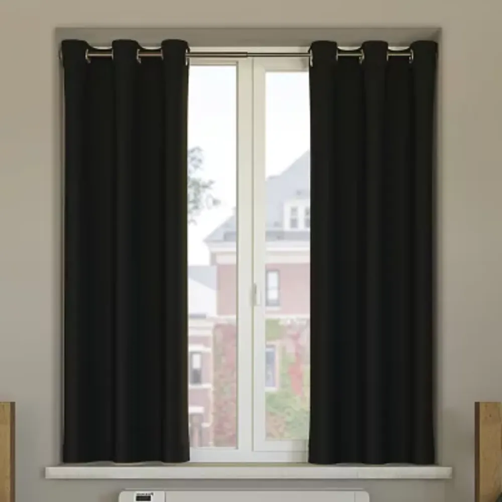 Sun Zero Grommet Top 100% Blackout Set of 2 Curtain Panel