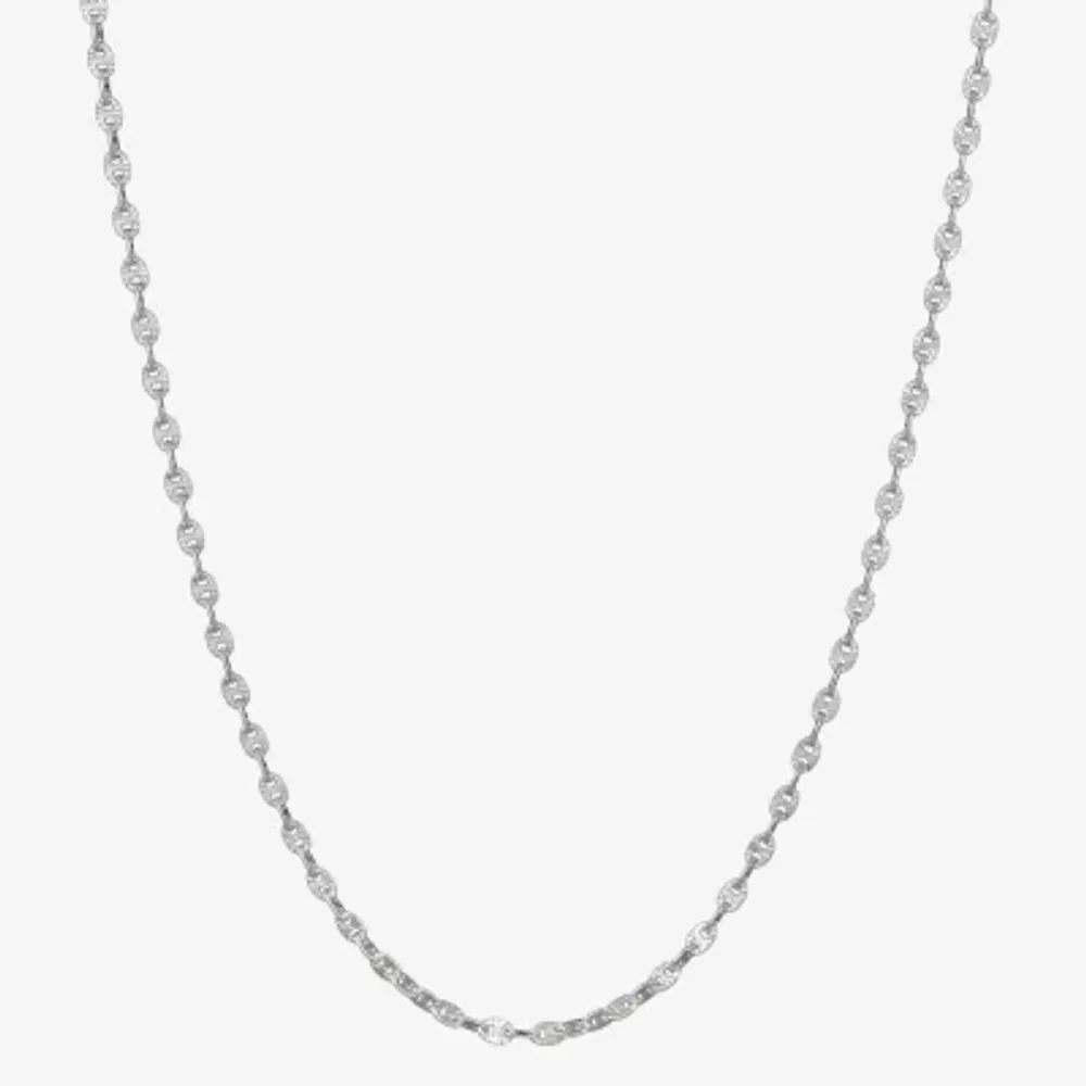 Made in Italy Womens Sterling Silver Inch Link Chain Necklace