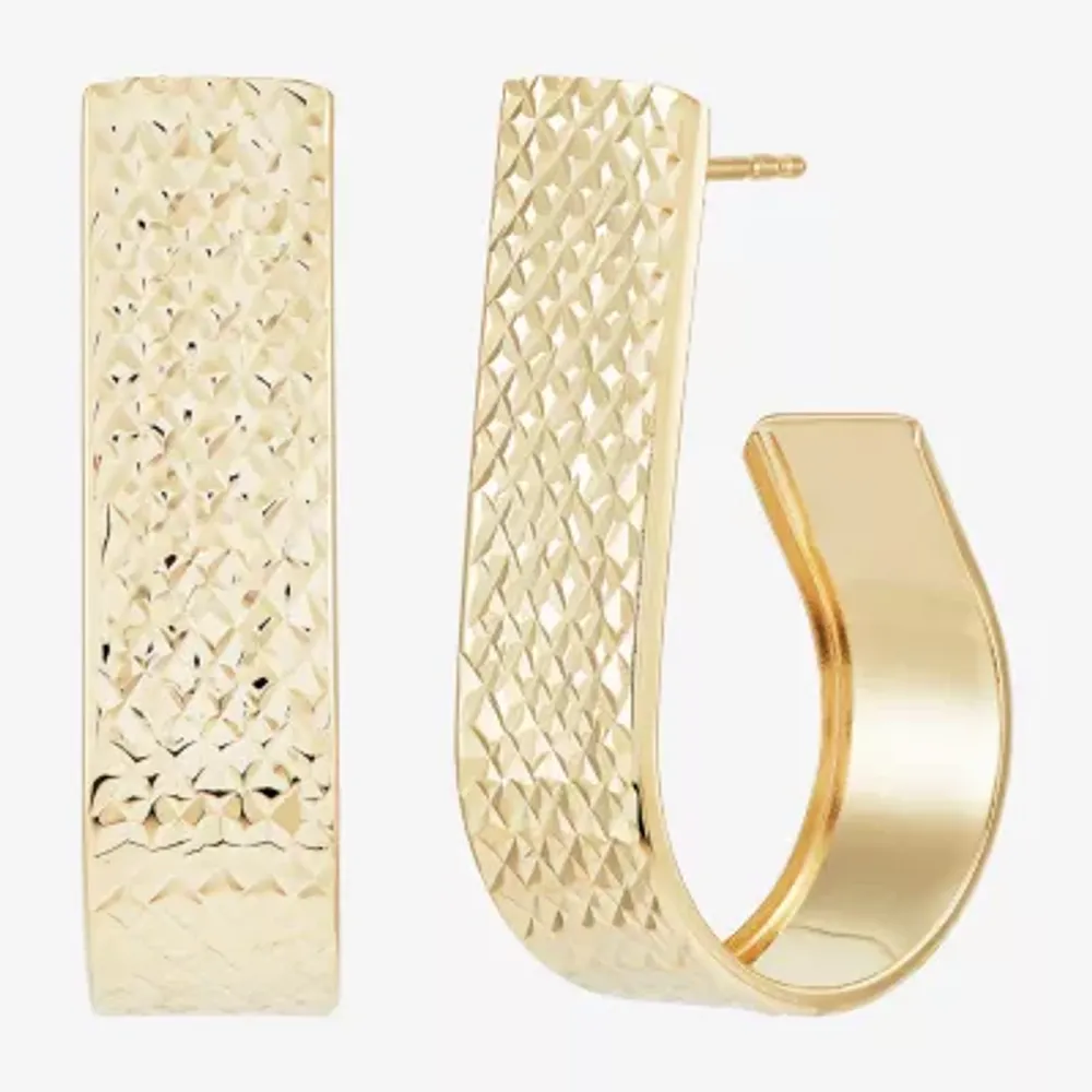 J-Hoop Womens 14K Gold 19mm Round Hoop Earrings