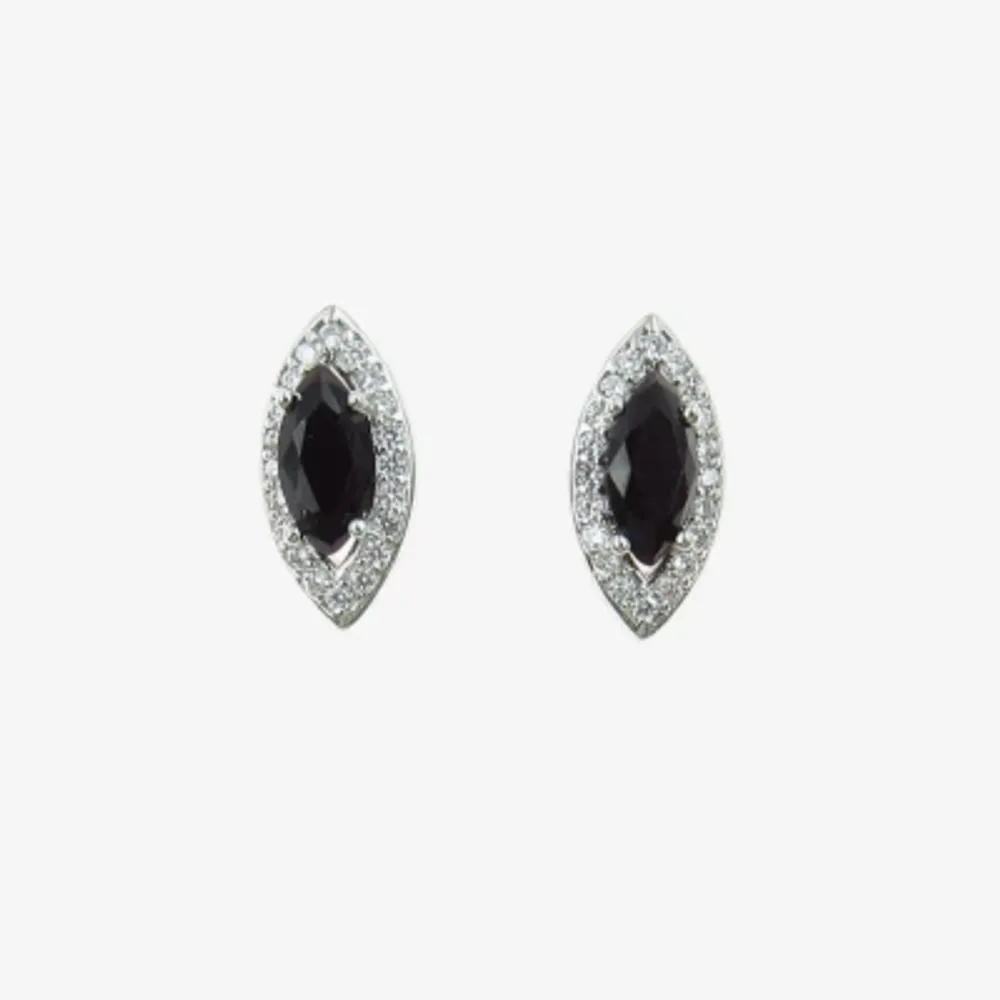 Vieste Rosa Halo Green Crystal 1/2 Inch Marquise Stud Earrings