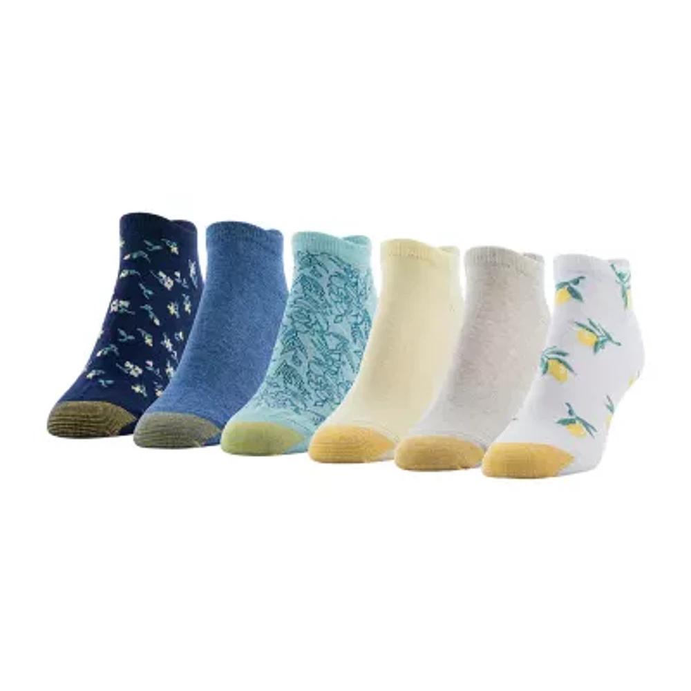 Gold Toe Lemon Womens Multi-Pack 6 Pair Liner Socks