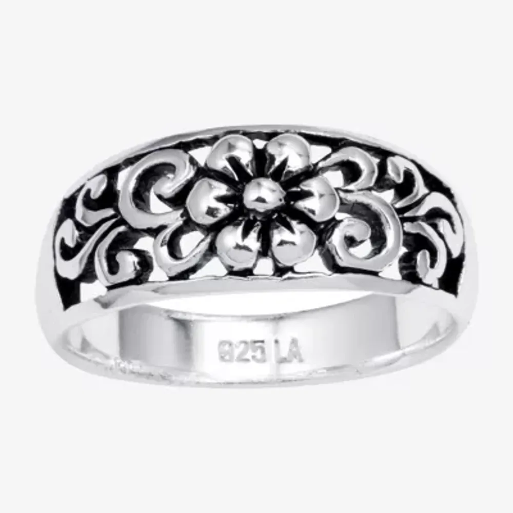 Footnotes Daughter Womens Sterling Silver Flower Band