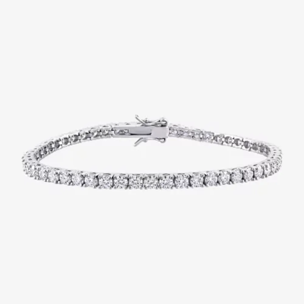 Womens 5 1/10 Ct. T.W. Lab Created White Moissanite Sterling Silver 7 Inch Tennis Bracelet