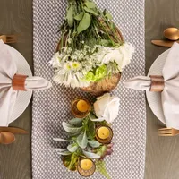Design Imports Gray Woven Table Runner