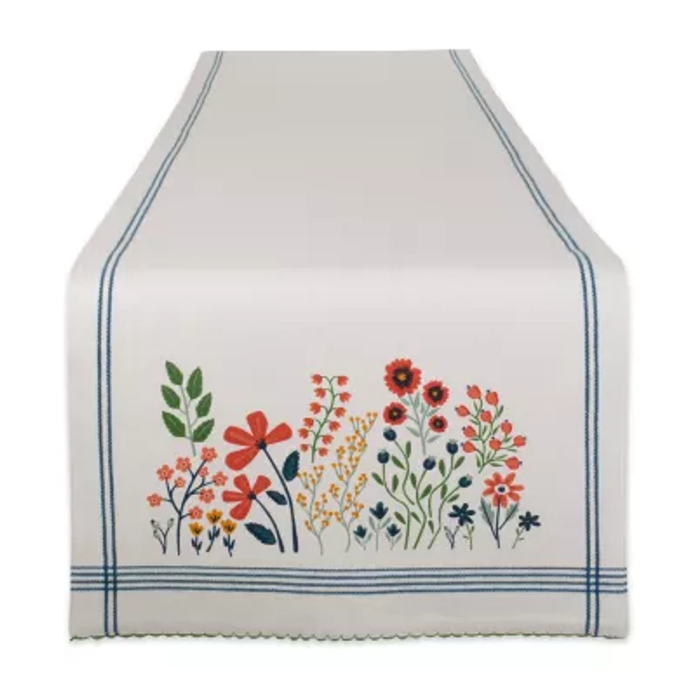 Design Imports Flower Garden Embellished Table Runner