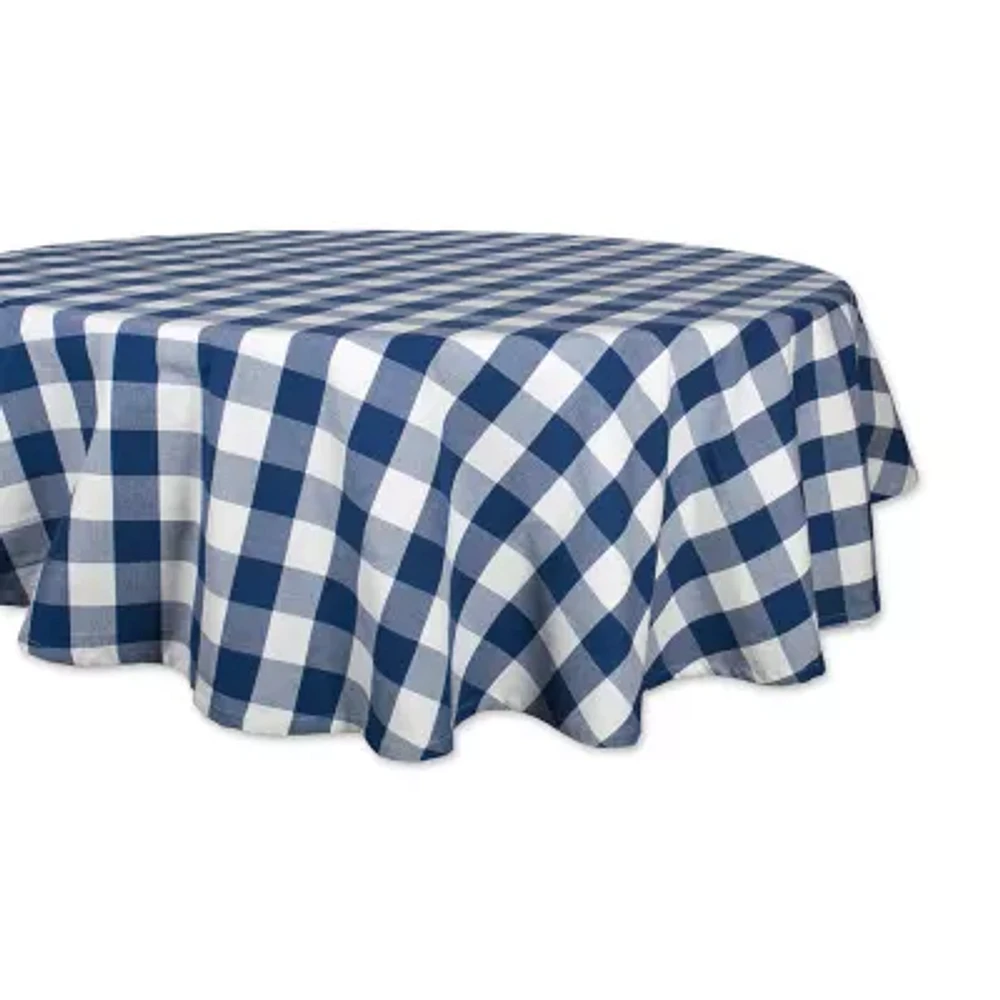 Design Imports Navy Buffalo Check Tablecloth