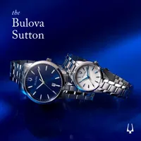 Bulova Sutton Mens Silver Tone Stainless Steel Bracelet Watch 96b338