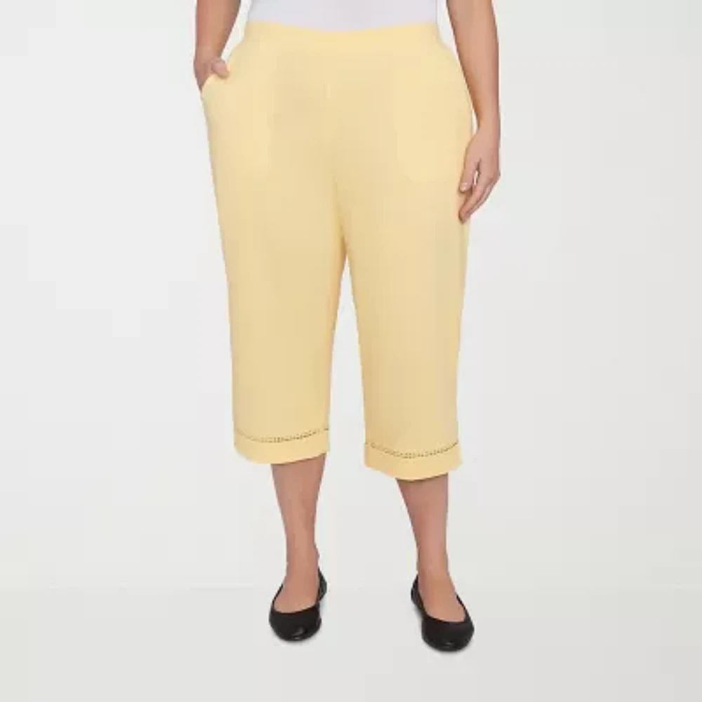 Alfred Dunner Rise And Shine Womens Straight Plus Capri Pant