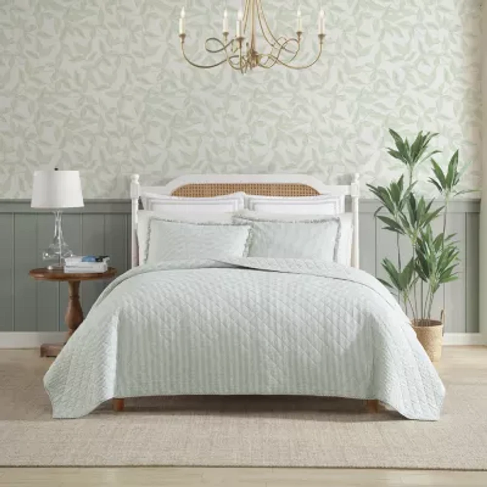 Laura Ashley Oxford Stripe Quilt Set