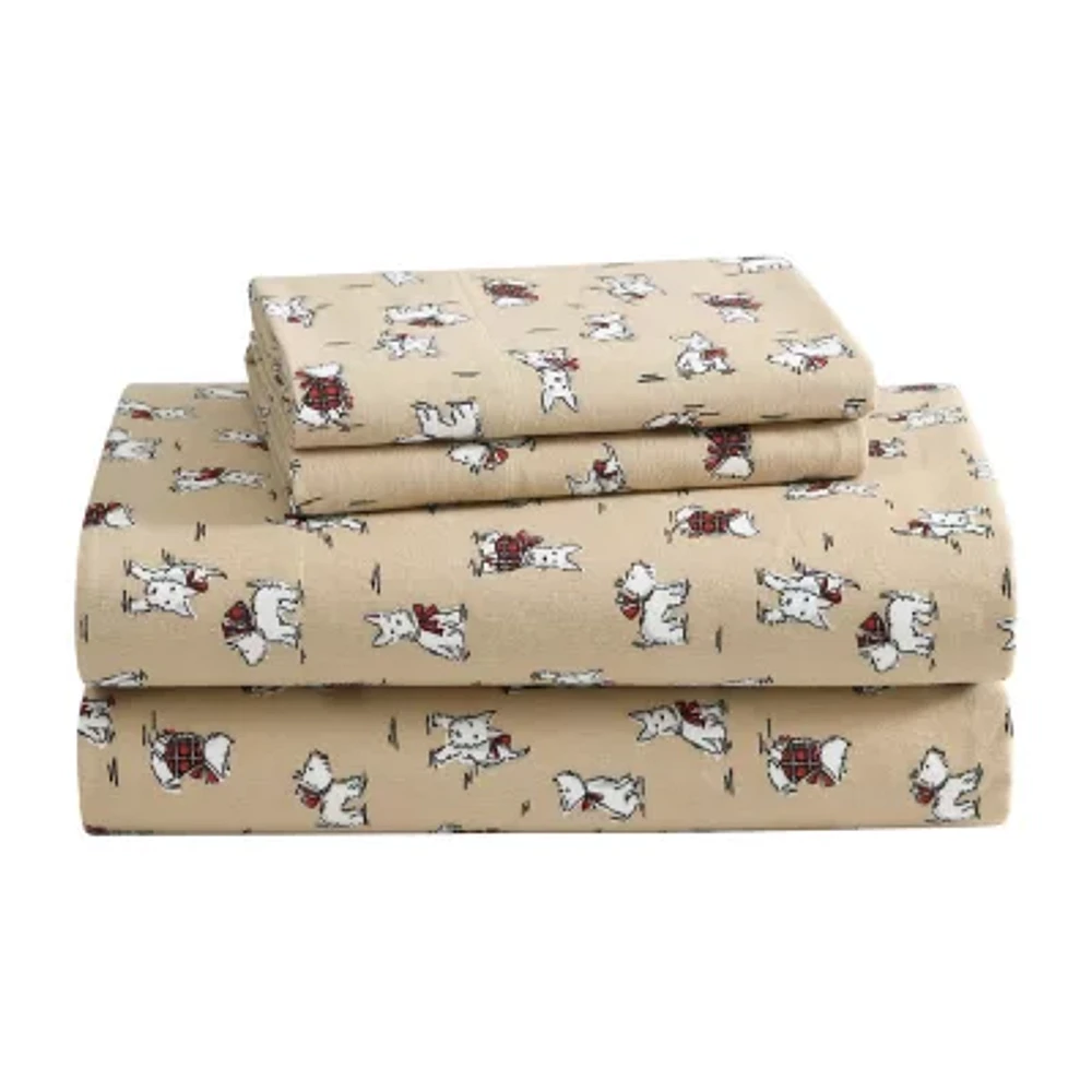 Laura Ashley Holiday Scottie Sheet Set