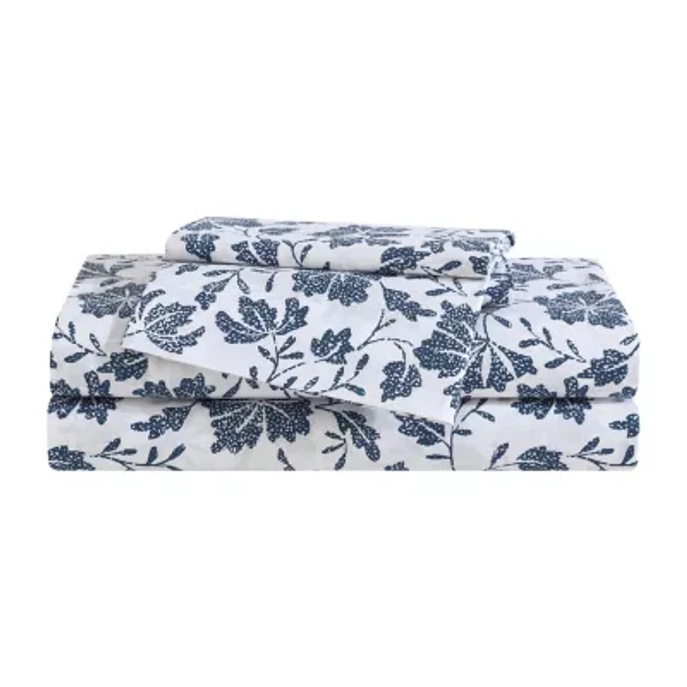 Eddie Bauer Woodblock Floral Sheet Set