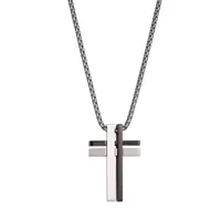 J.P. Army Men's Jewelry Stainless Steel Inch Link Cross Pendant Necklace