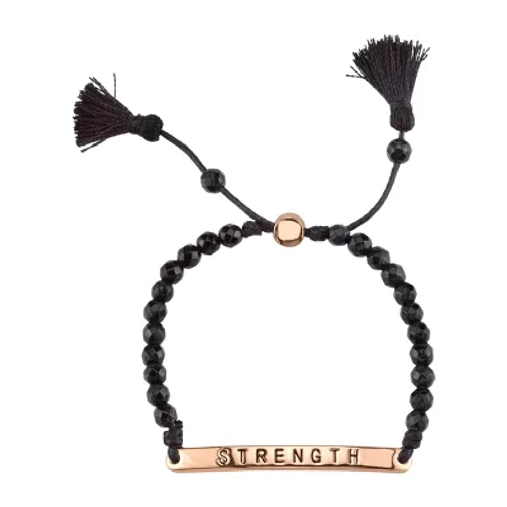 Footnotes Rose Gold Plate Over Brass Womens Agate Cord Bracelet