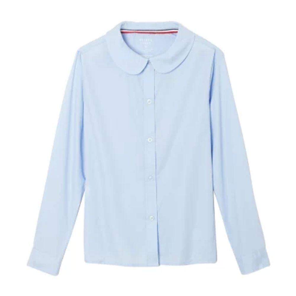 French Toast Little & Big Kid Girls Long Sleeve Fitted Regular Fit Button-Down Shirt