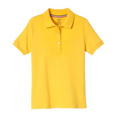 French Toast Big Kid Girls Short Sleeve Slim Fit Stretch Fabric Plus Polo Shirt