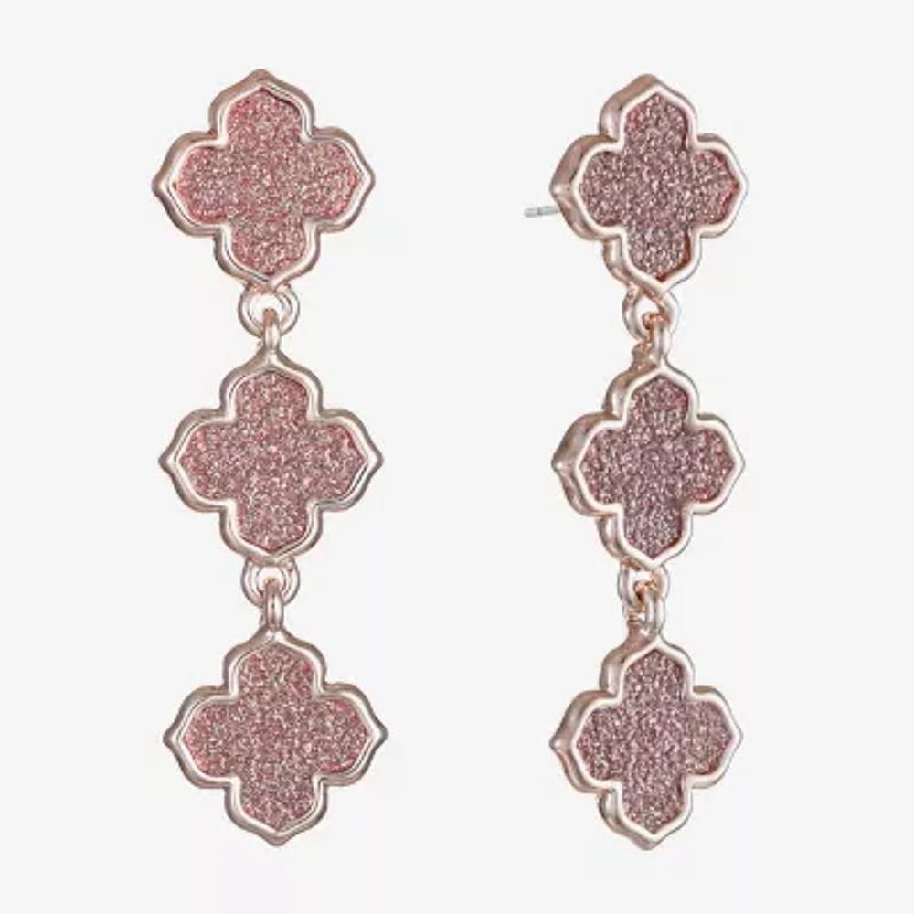 Monet Jewelry Linear Womens Clover Hypoallergenic Drop Earrings