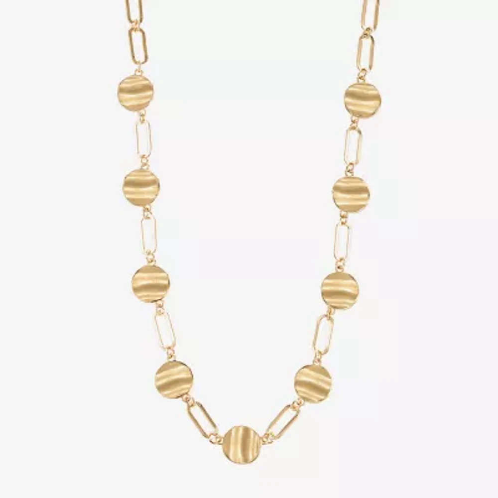 Liz Claiborne Hammered Womens 17 Inch Collar Necklace