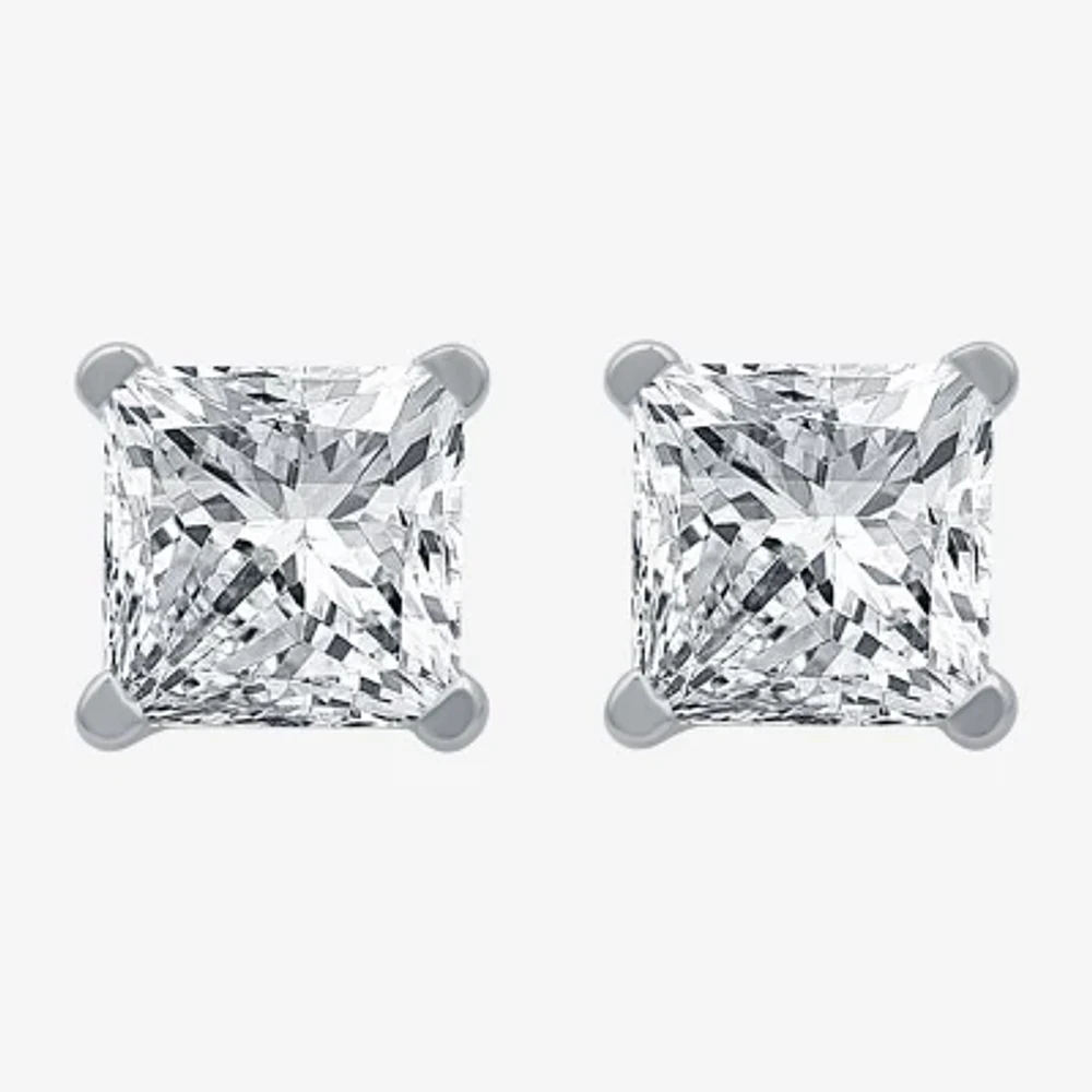 Everstar 2 CT. T.W. Lab-Grown (G / SI1-SI2) Diamond Princess-cut Stud Earrings 10K or 14K Gold