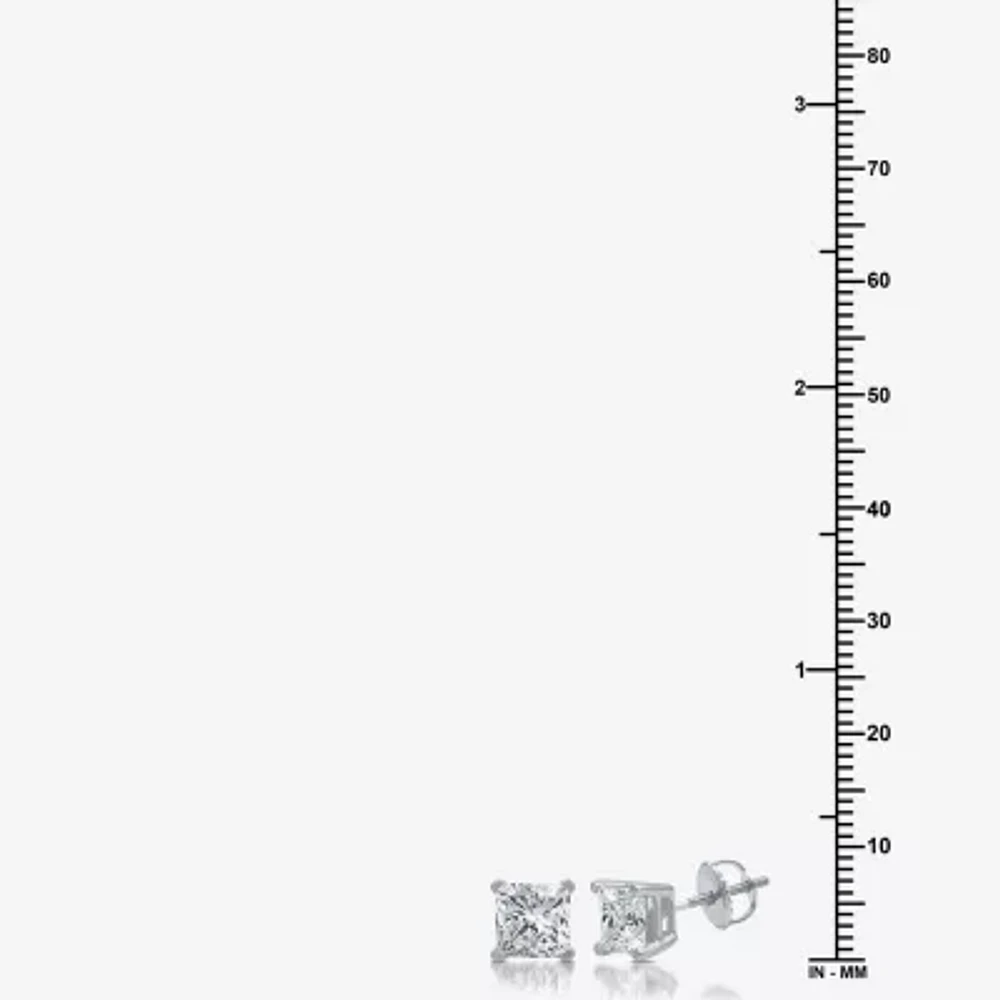 Everstar 2 CT. T.W. Lab-Grown (G / SI1-SI2) Diamond Princess-cut Stud Earrings 10K or 14K Gold