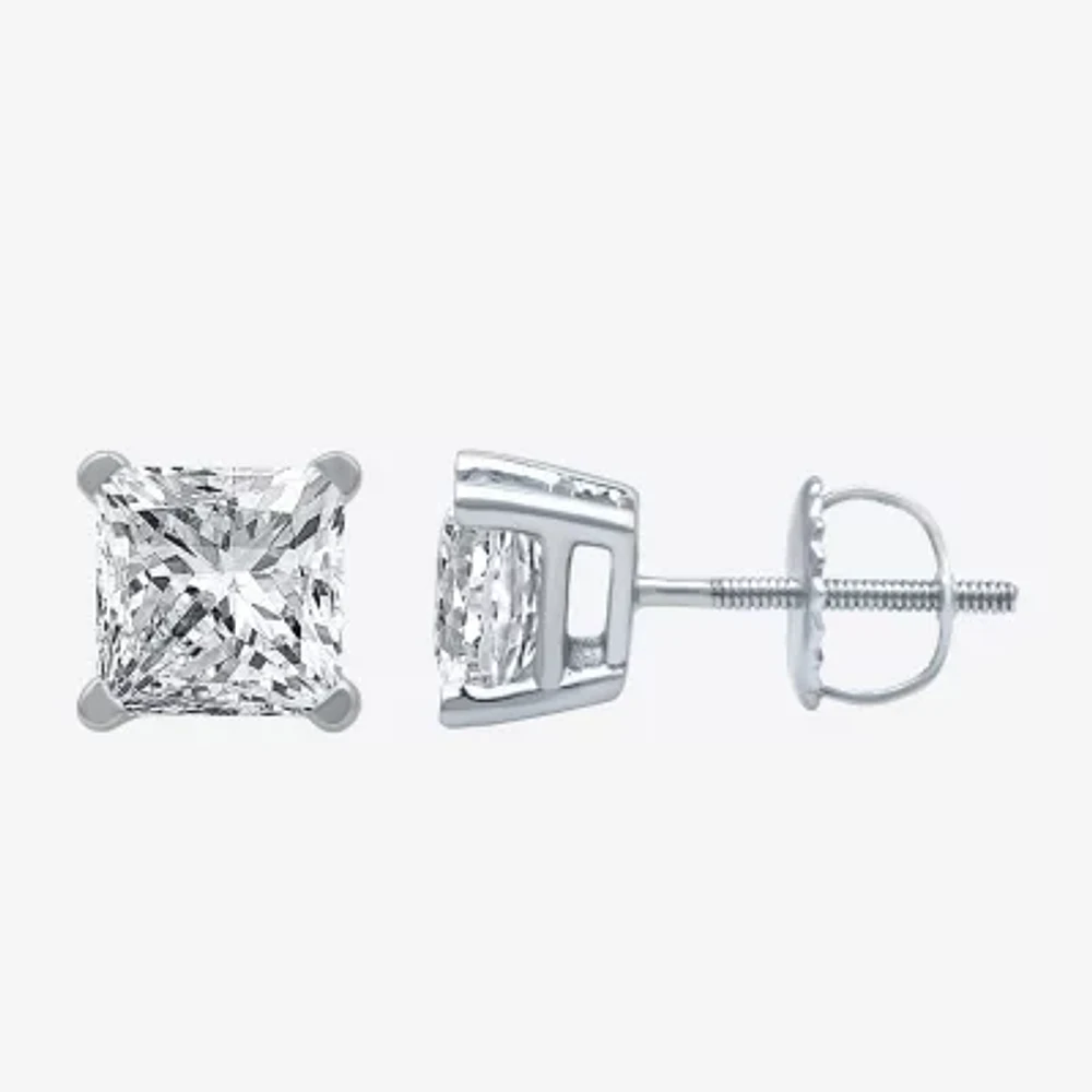 Everstar 2 CT. T.W. Lab-Grown (G / SI1-SI2) Diamond Princess-cut Stud Earrings 10K or 14K Gold