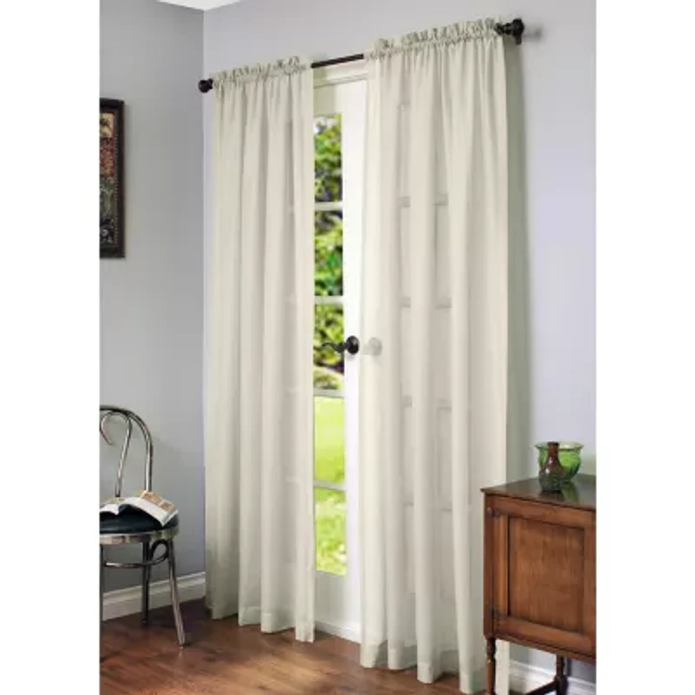 Cote D'Azure Rod Pocket Sheer Single Curtain Panel